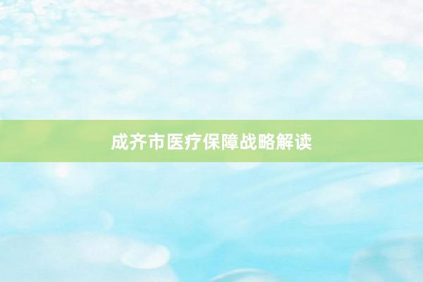 成齐市医疗保障战略解读